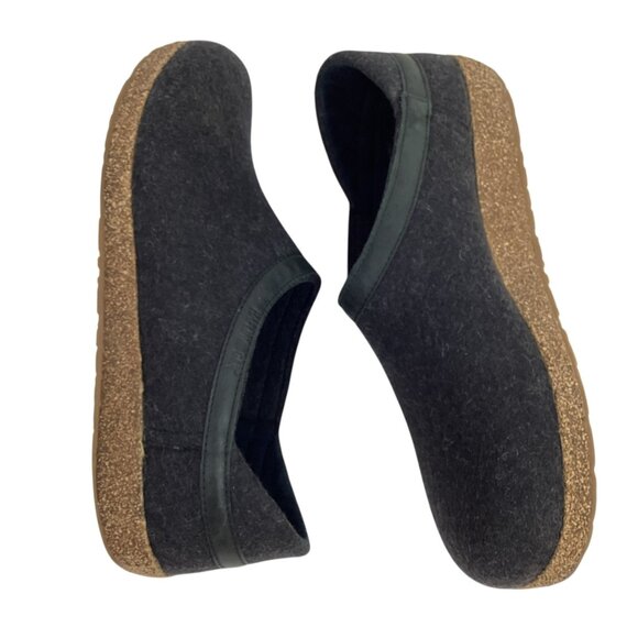 Haflinger Grizzly Torben Mens 11Wool Slip On Clogs Closed Heel Dark Gray - Picture 4 of 11